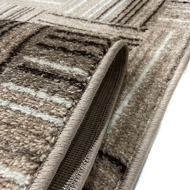 Килим фризе з невисоким ворсом в виде паркета Macio Beige 02596A