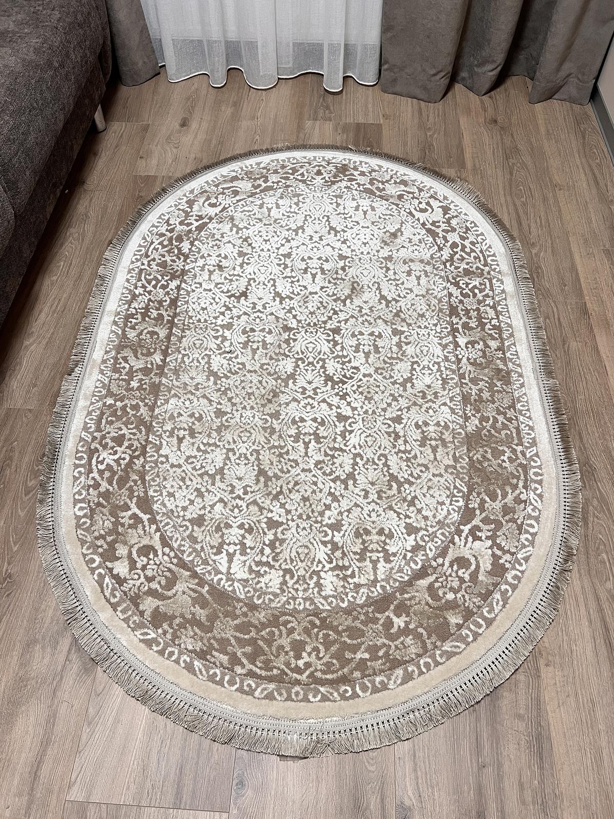 Килим з комбінованим ворсом и термоусадкой Glacia BEIGE 03977A