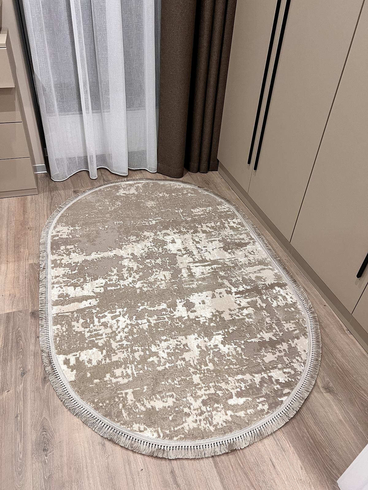 Килим з комбінованим ворсом и термоусадкой Glacia BEIGE 03935A
