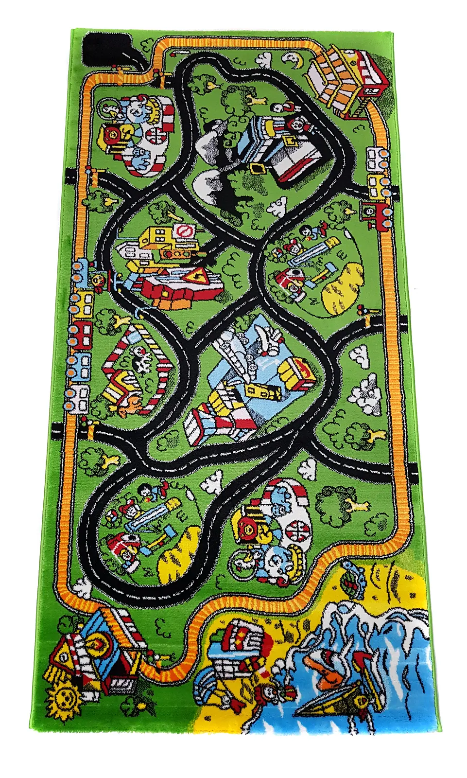Дитячий килим із малюнком міста Junix GREEN K551B