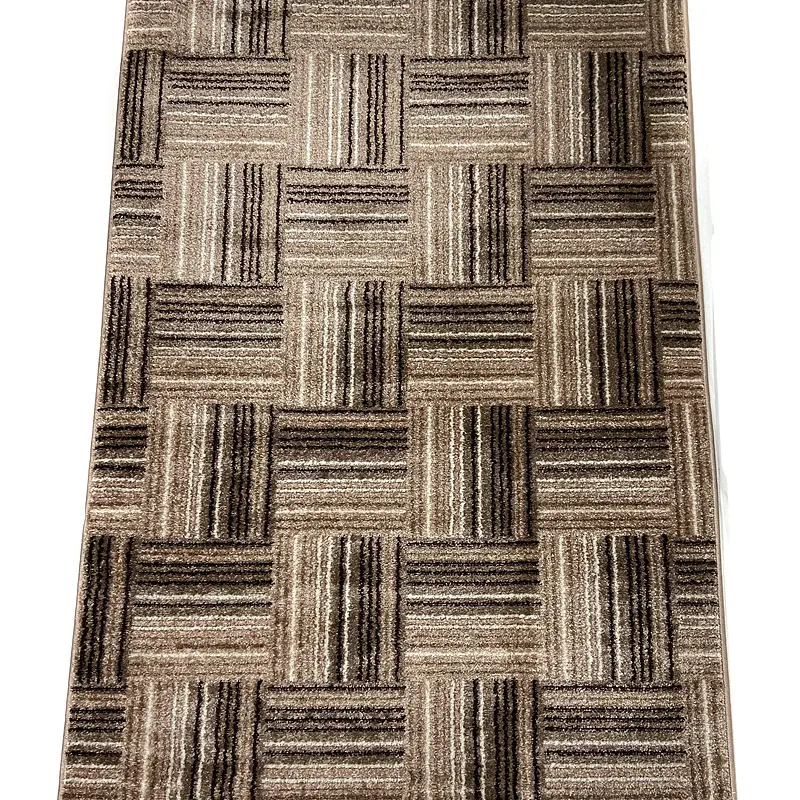 Килим фризе з невисоким ворсом в виде паркета Macio Beige 02596A