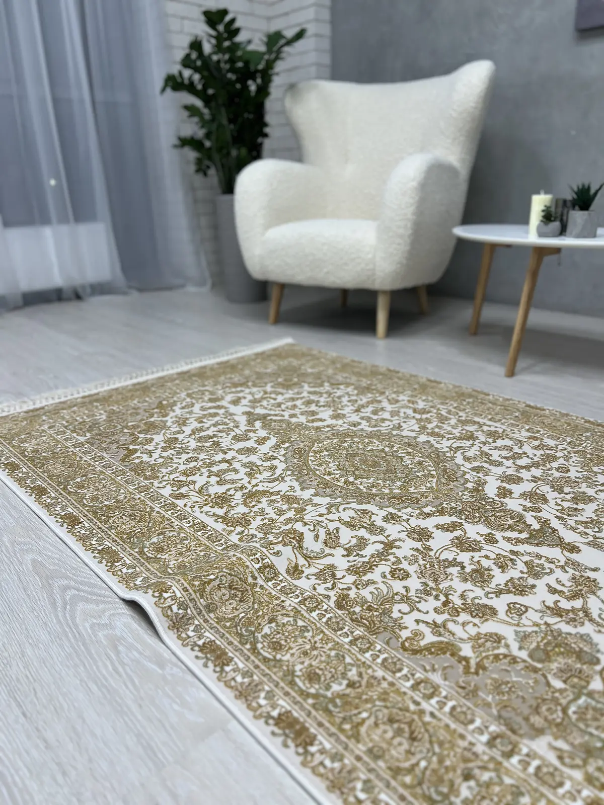 Килим з бамбукової нитки Heritex Imperia Золотий 1769