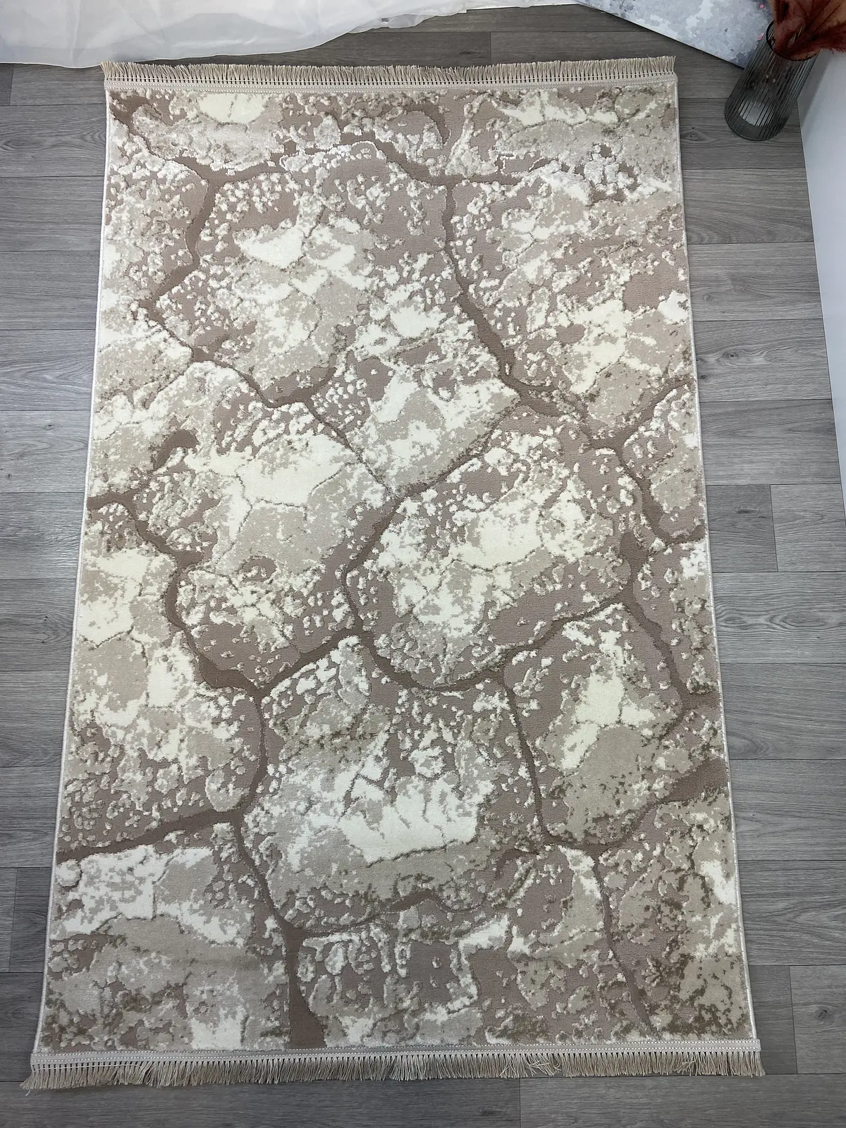 Килим з комбінованим ворсом и термоусадкой Glacia beige 08148A