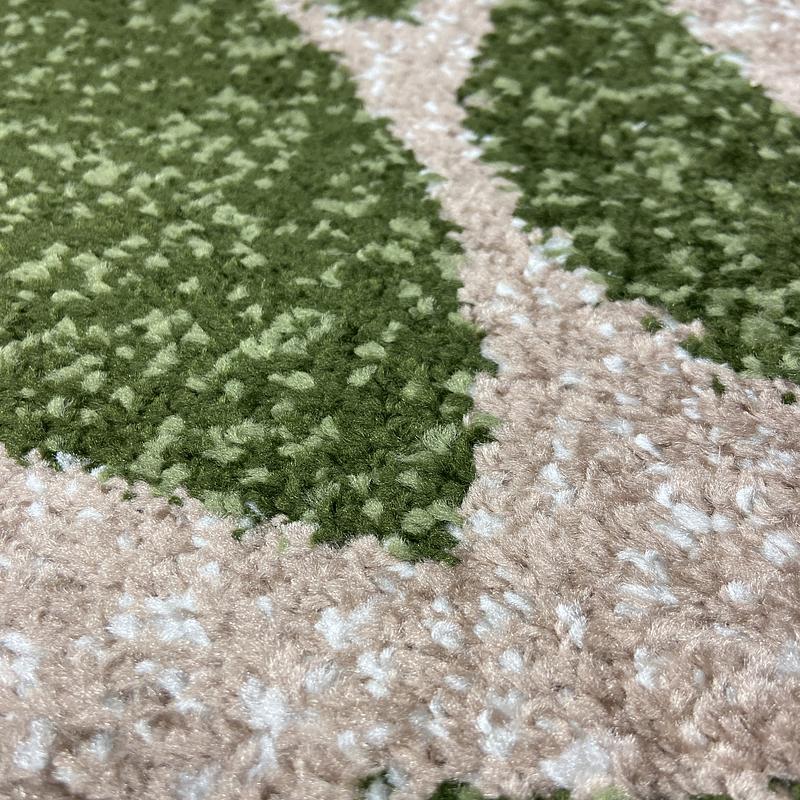 Килим фризе з невисоким ворсом Macio Green\Beige 02575A