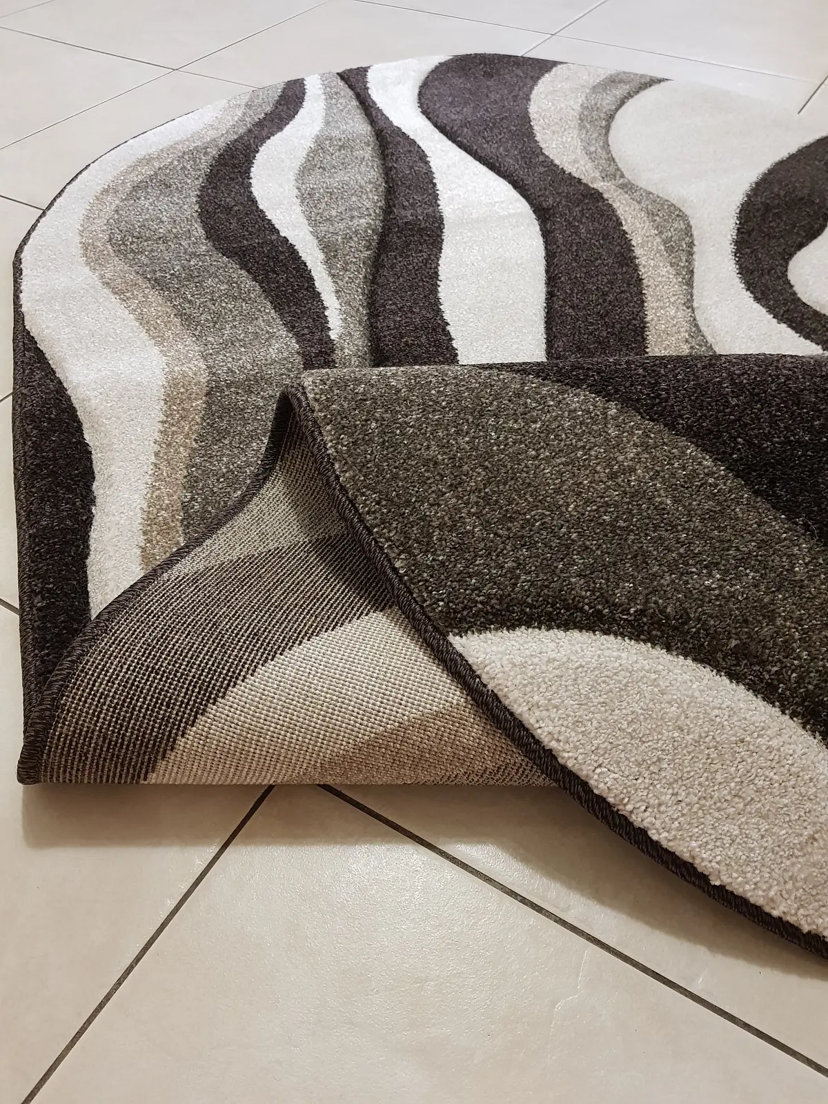 Килим з художньою стрижкою Tropica DARK BROWN 8562C