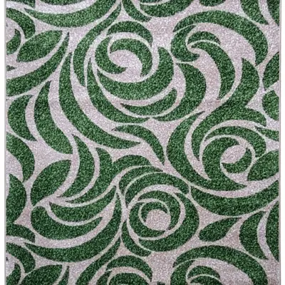 Килим фризе з невисоким ворсом Macio Green\Beige 02575A