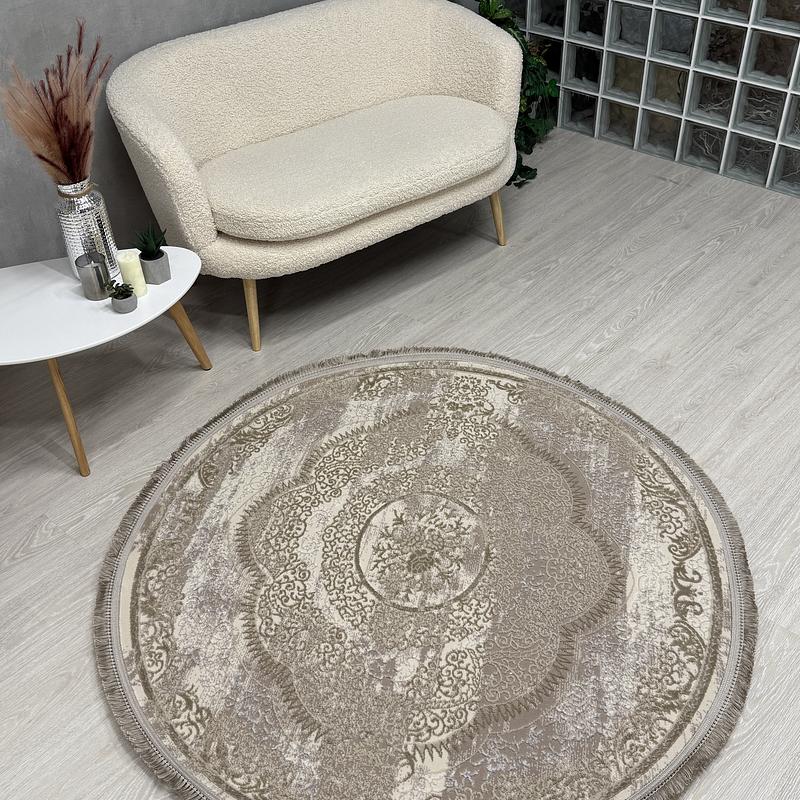 Килим з комбінованим ворсом и термоусадкой Glacia BEIGE 08352A