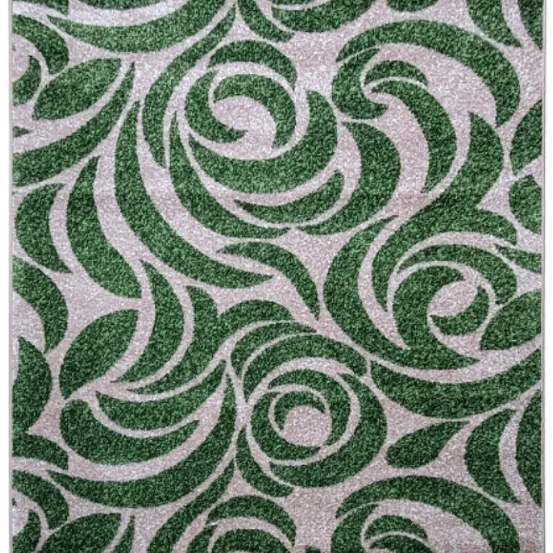 Килим фризе з невисоким ворсом Macio Green\Beige 02575A