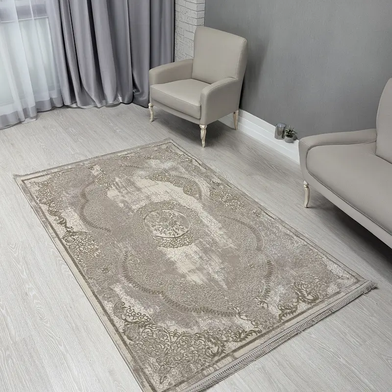 Килим з комбінованим ворсом и термоусадкой Glacia beige 08352A