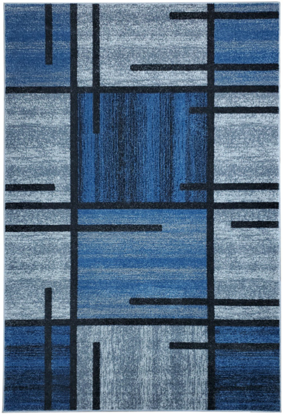Килим фризе з невисоким ворсом Macio Gray/Blue 02239A