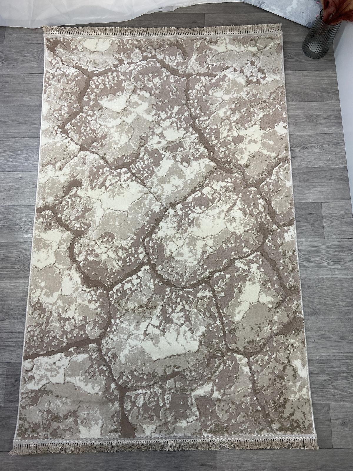 Килим з комбінованим ворсом и термоусадкой Glacia beige 08148A