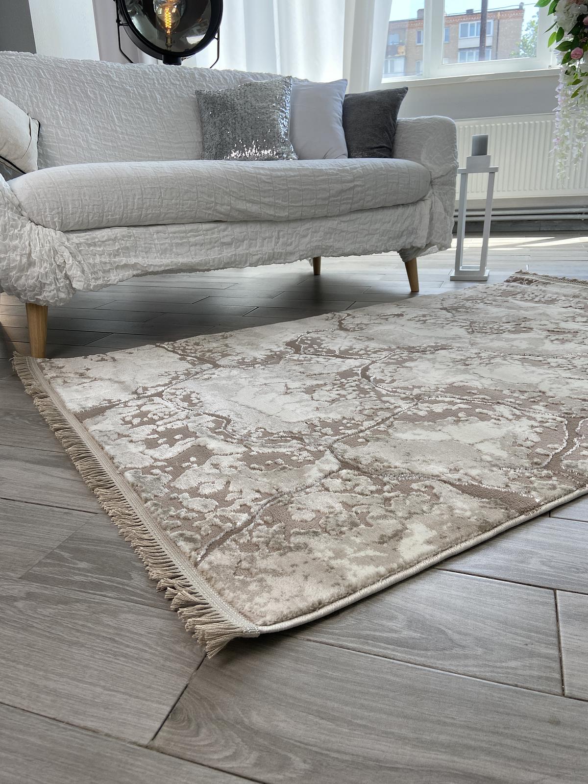 Килим з комбінованим ворсом и термоусадкой Glacia beige 08148A