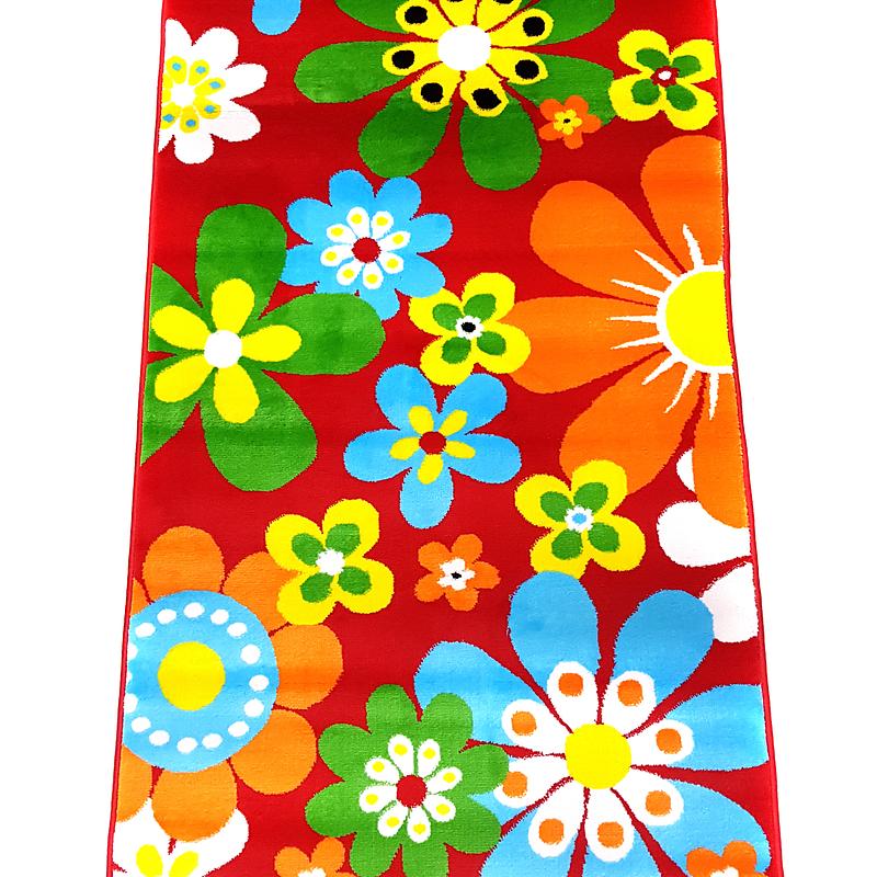 Дитячий килим Квіточки Junix Red B493A