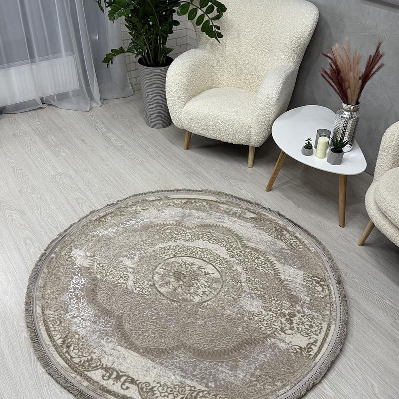 Килим з комбінованим ворсом и термоусадкой Glacia BEIGE 08352A