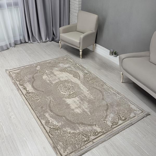 Килим з комбінованим ворсом и термоусадкой Glacia beige 08352A