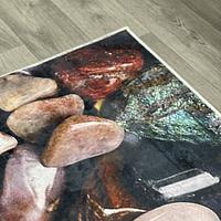 Універсальний килим на прогумованій основі для ванной Verda Stone Камни в воде Чорний R102