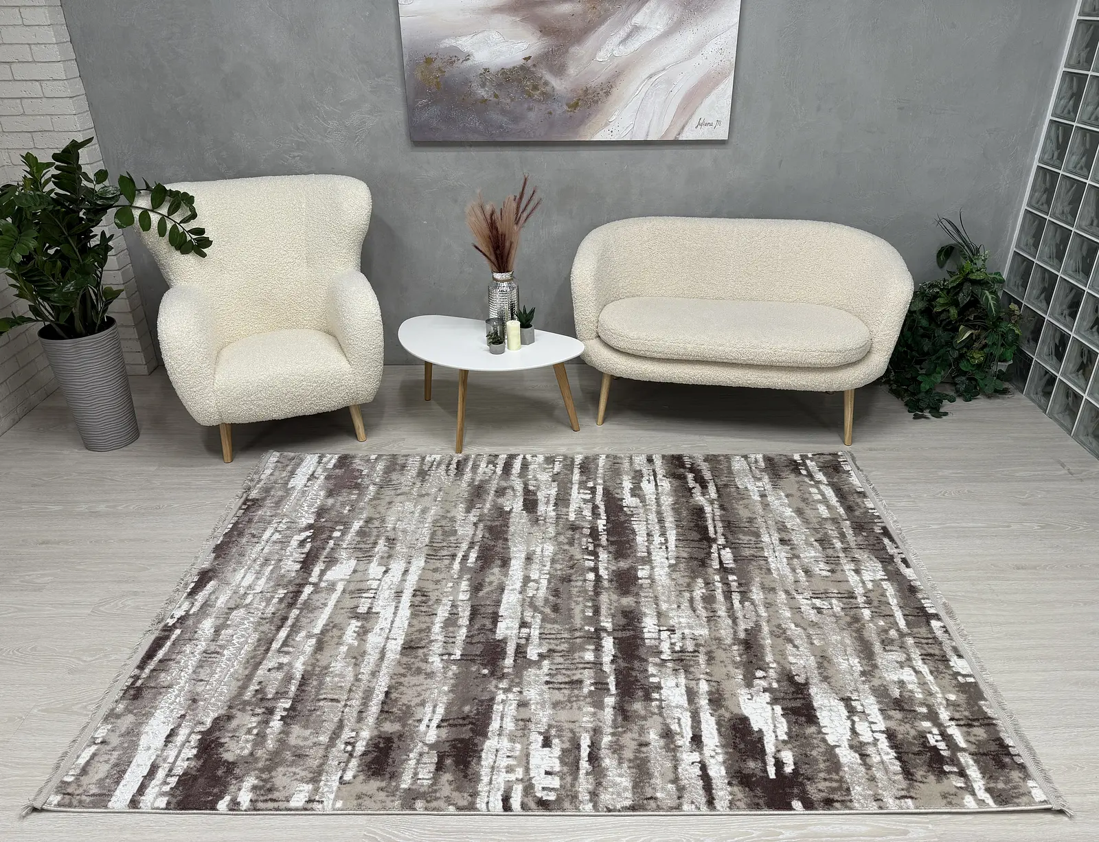 Килим з невисоким ворсом Vortex Бежевий з коричневим 2701B A.KAHVE / KREM