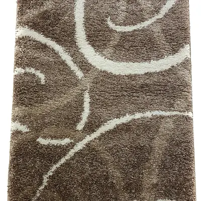 Пухнастий килим Plumis коричневий brown 045283