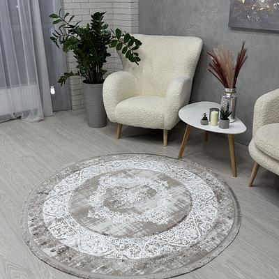 Килим з невисоким ворсом Vortex Бежевий з коричневим 4640A KAHVE / A.KAHVE