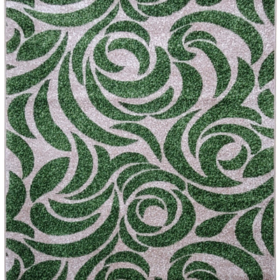 Килим фризе з невисоким ворсом Macio Green\Beige 02575A