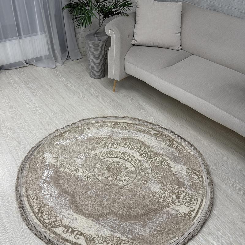 Килим з комбінованим ворсом и термоусадкой Glacia BEIGE 08352A