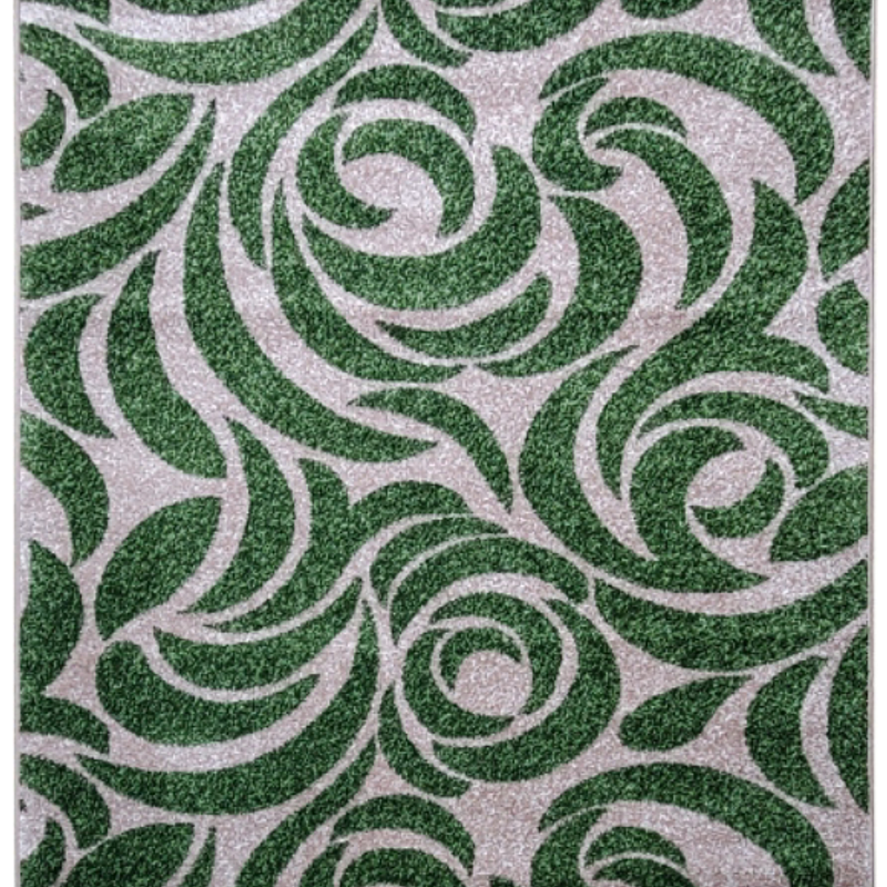 Килим фризе з невисоким ворсом Macio Green\Beige 02575A