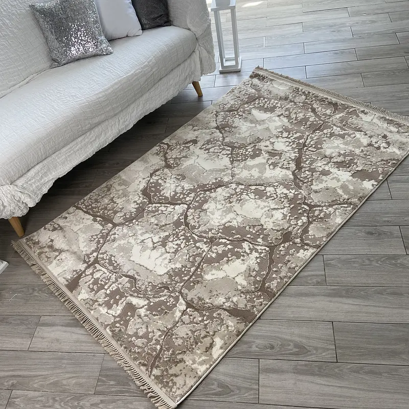 Килим з комбінованим ворсом и термоусадкой Glacia beige 08148A