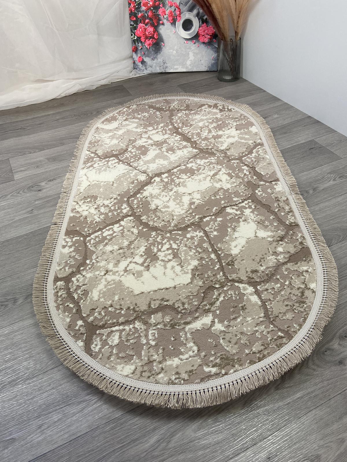 Килим з комбінованим ворсом и термоусадкой Glacia BEIGE 08148A