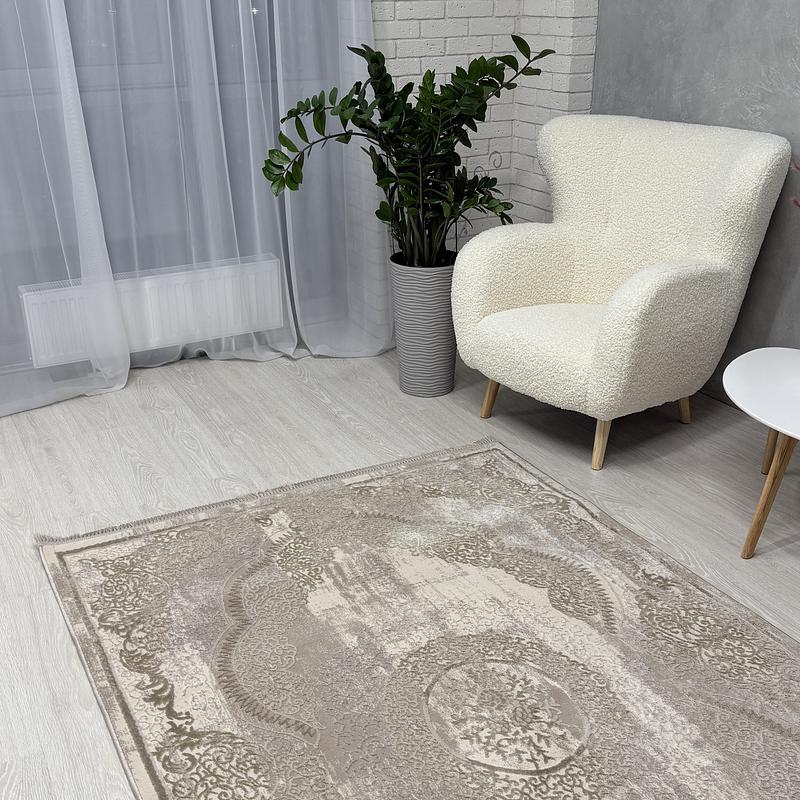 Килим з комбінованим ворсом и термоусадкой Glacia beige 08352A