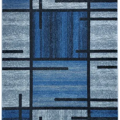 Килим фризе з невисоким ворсом Macio Gray/Blue 02239A