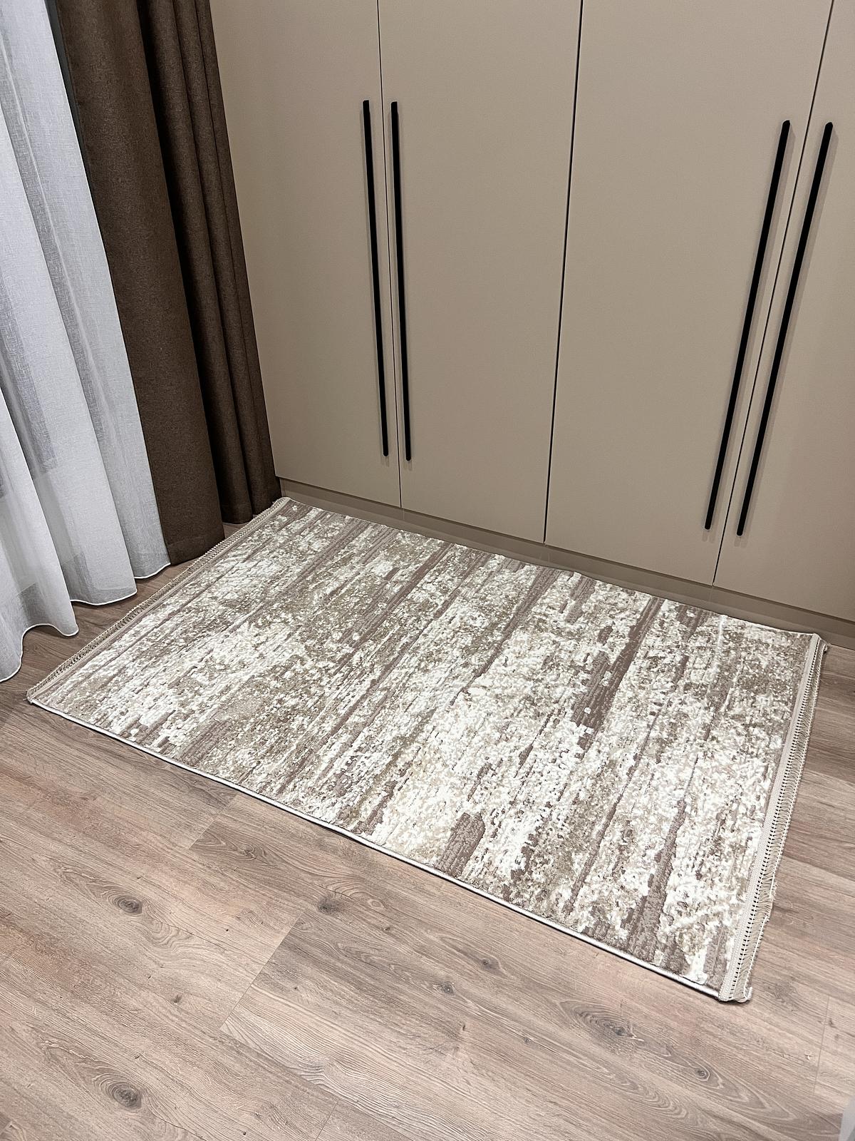 Килим з комбінованим ворсом и термоусадкой Glacia beige 03648A