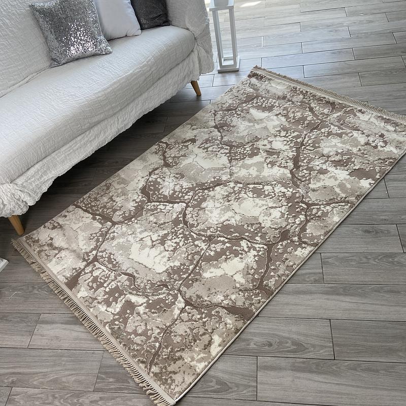 Килим з комбінованим ворсом и термоусадкой Glacia beige 08148A