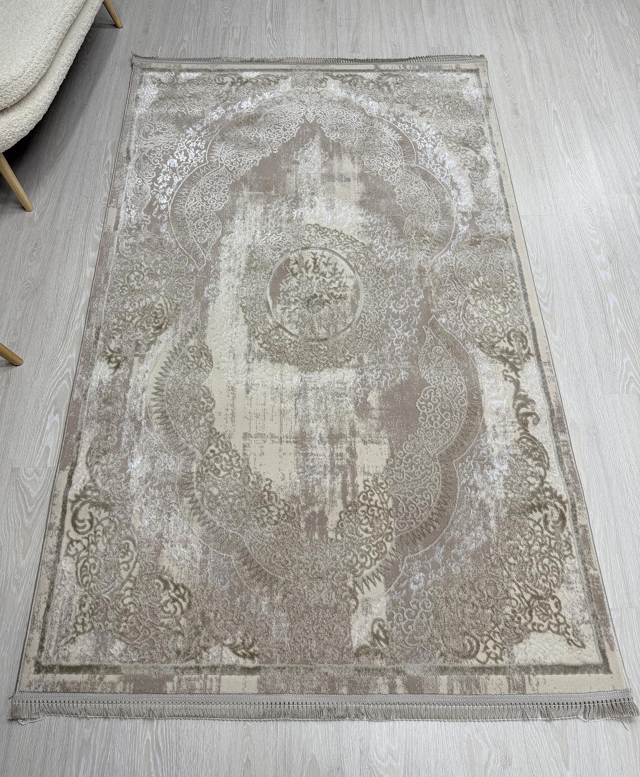 Килим з комбінованим ворсом и термоусадкой Glacia beige 08352A