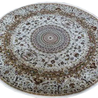 Класичний килим з поліестеру Argentum Круглая WHITE 1862C