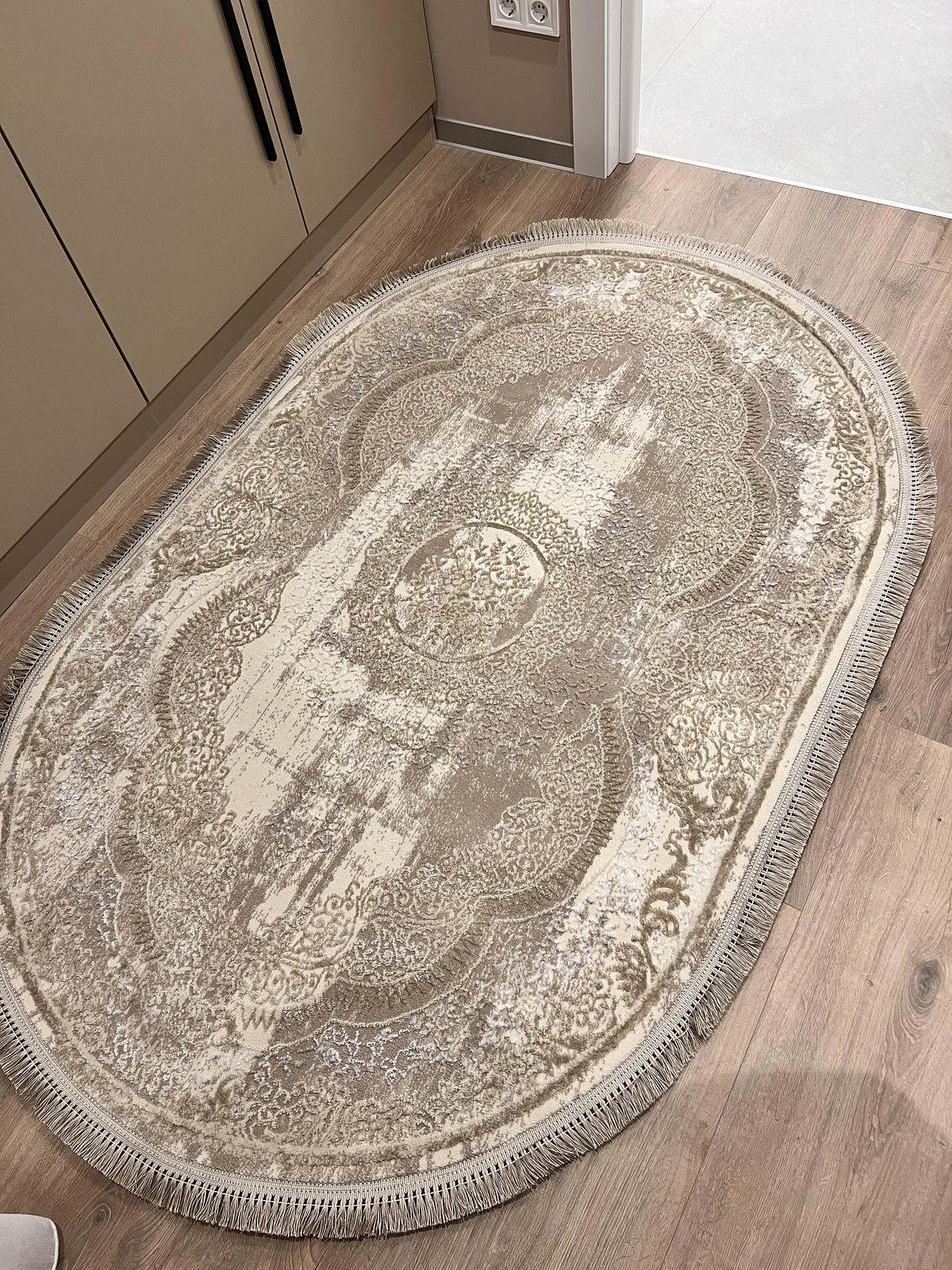 Килим з комбінованим ворсом и термоусадкой Glacia BEIGE 08352A