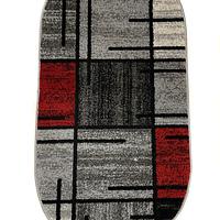 Килим фризе з невисоким ворсом Macio Gray/Red 02239A
