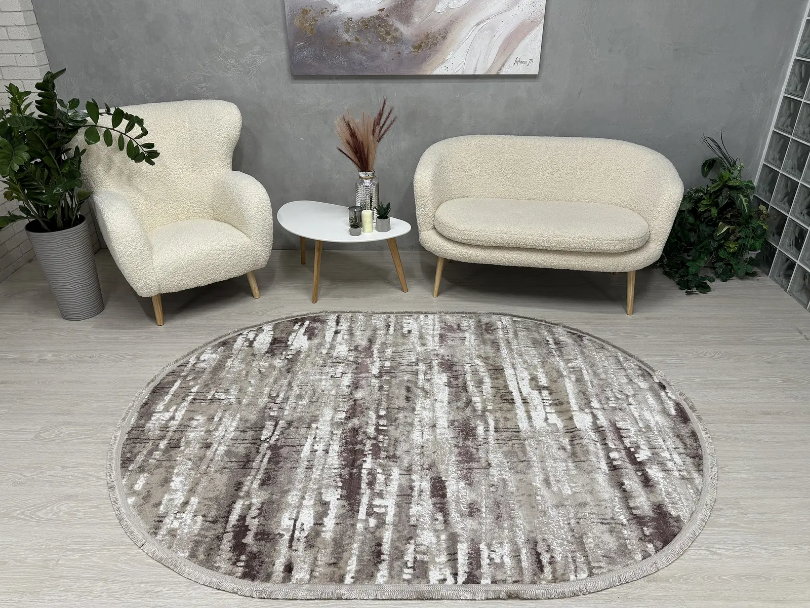 Килим з невисоким ворсом Vortex Бежевий з коричневим 2701B A.KAHVE / KREM