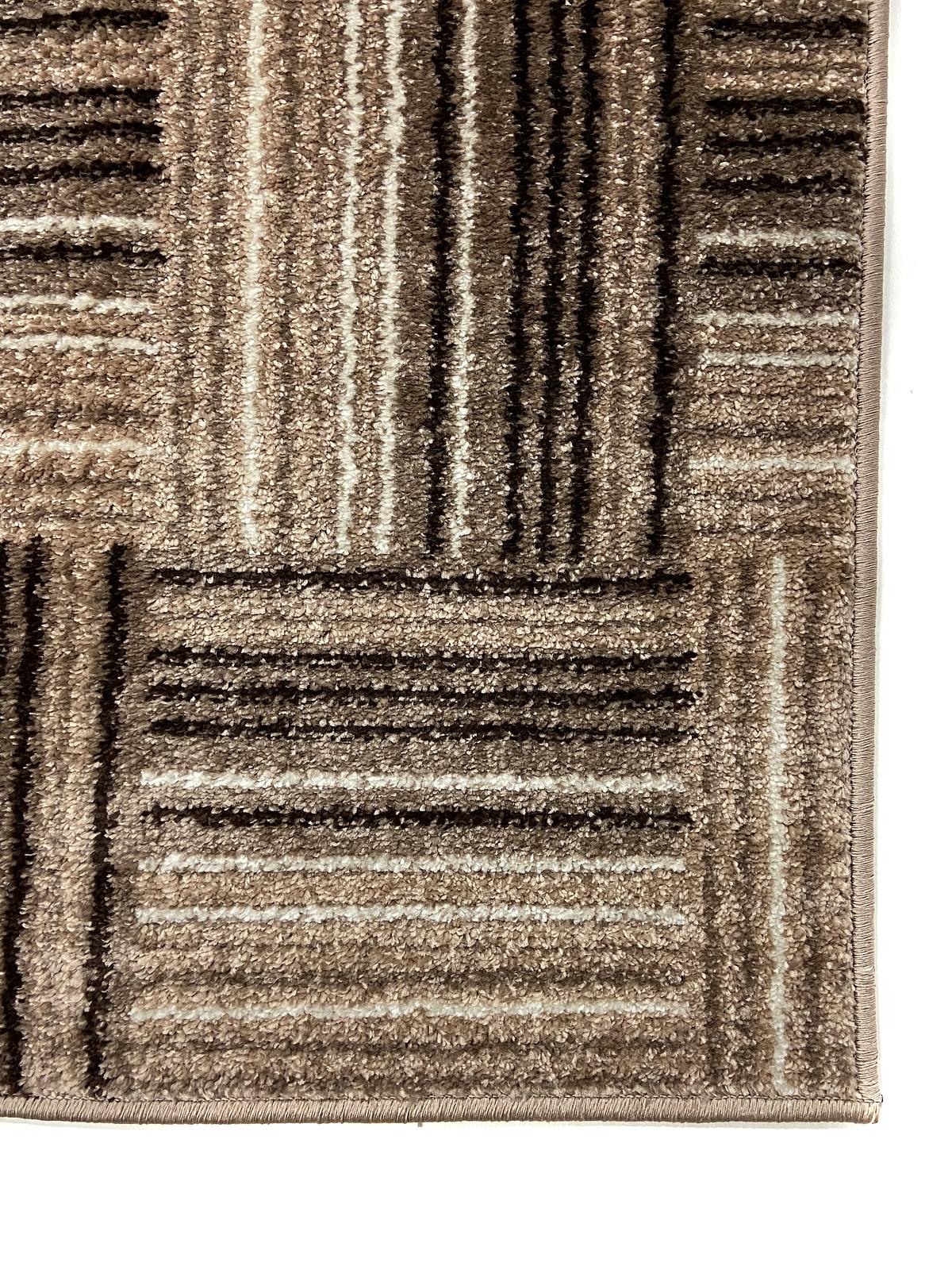 Килим фризе з невисоким ворсом в виде паркета Macio Beige 02596A