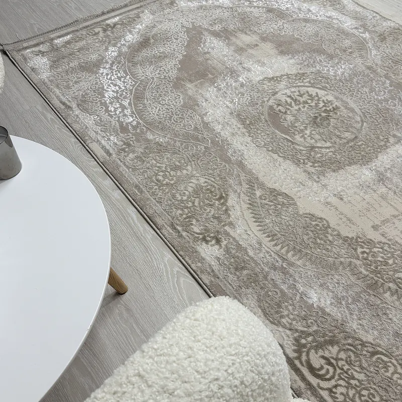 Килим з комбінованим ворсом и термоусадкой Glacia beige 08352A