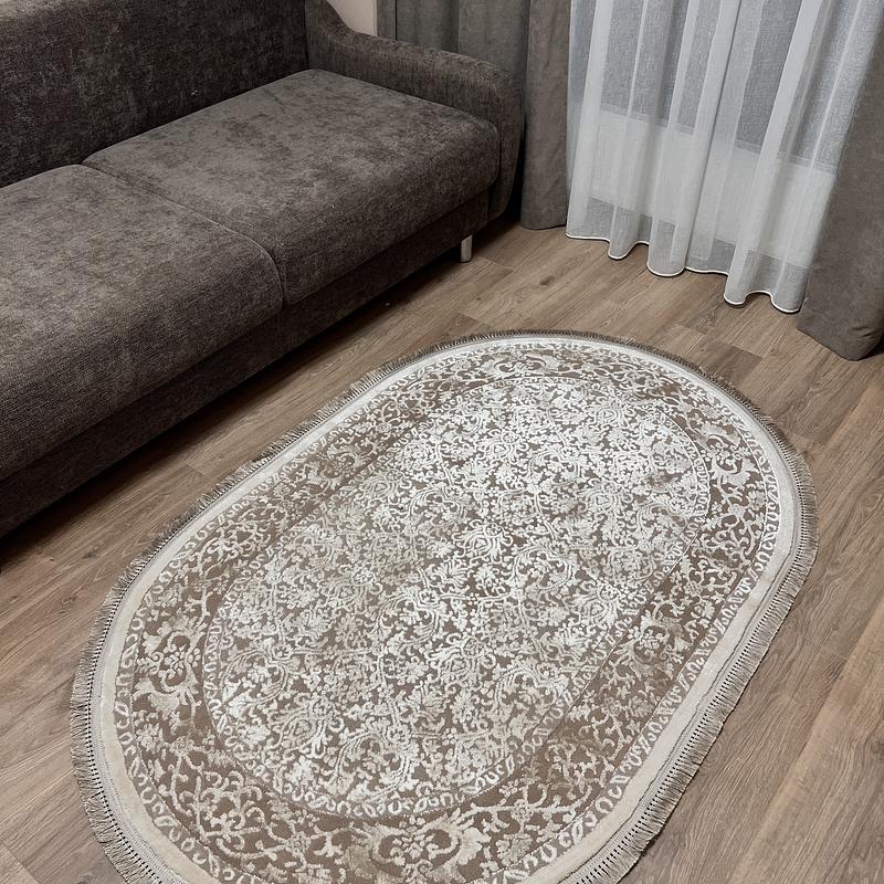 Килим з комбінованим ворсом и термоусадкой Glacia BEIGE 03977A