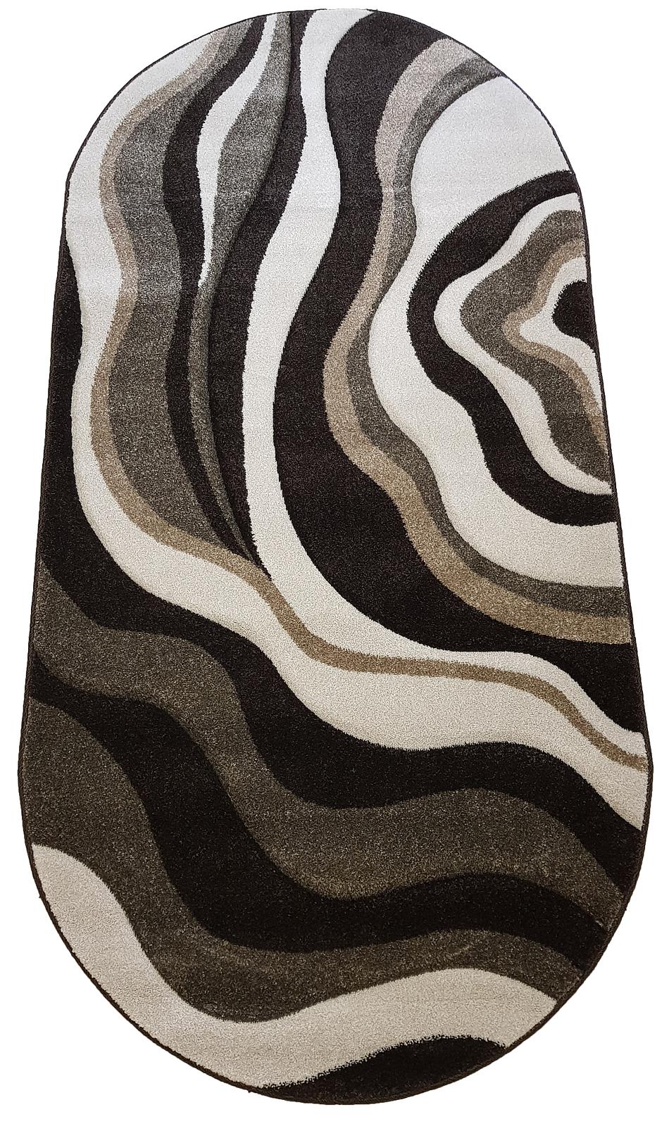 Килим з художньою стрижкою Tropica DARK BROWN 8562C