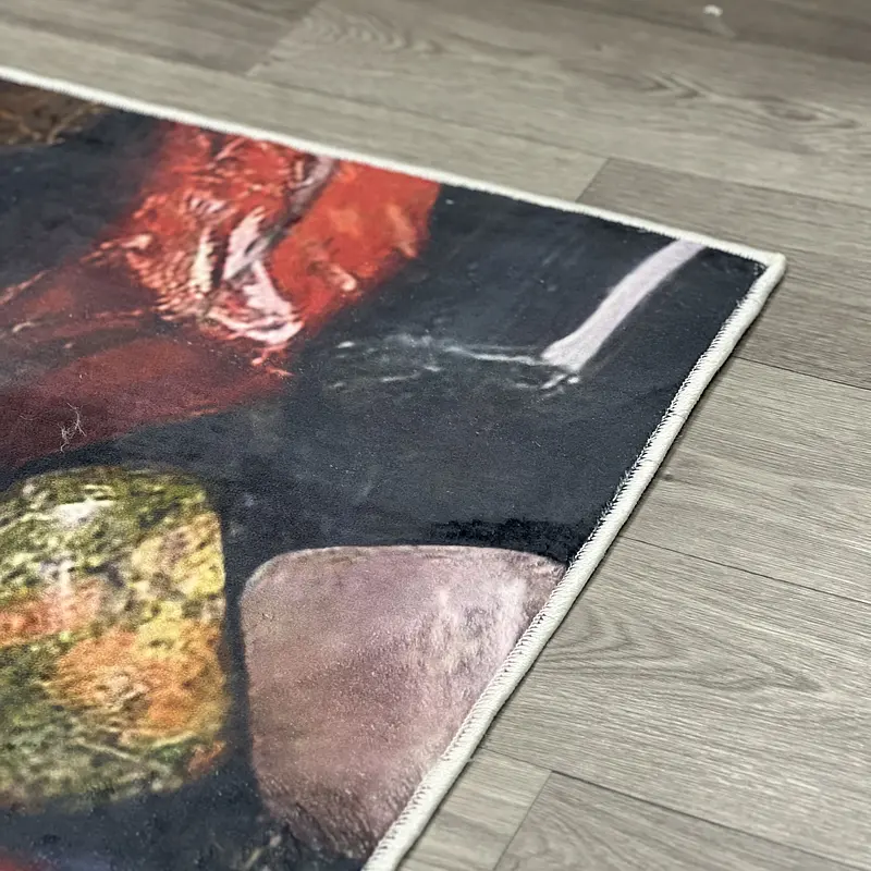 Універсальний килим на прогумованій основі для ванной Verda Stone Камни в воде Чорний R102