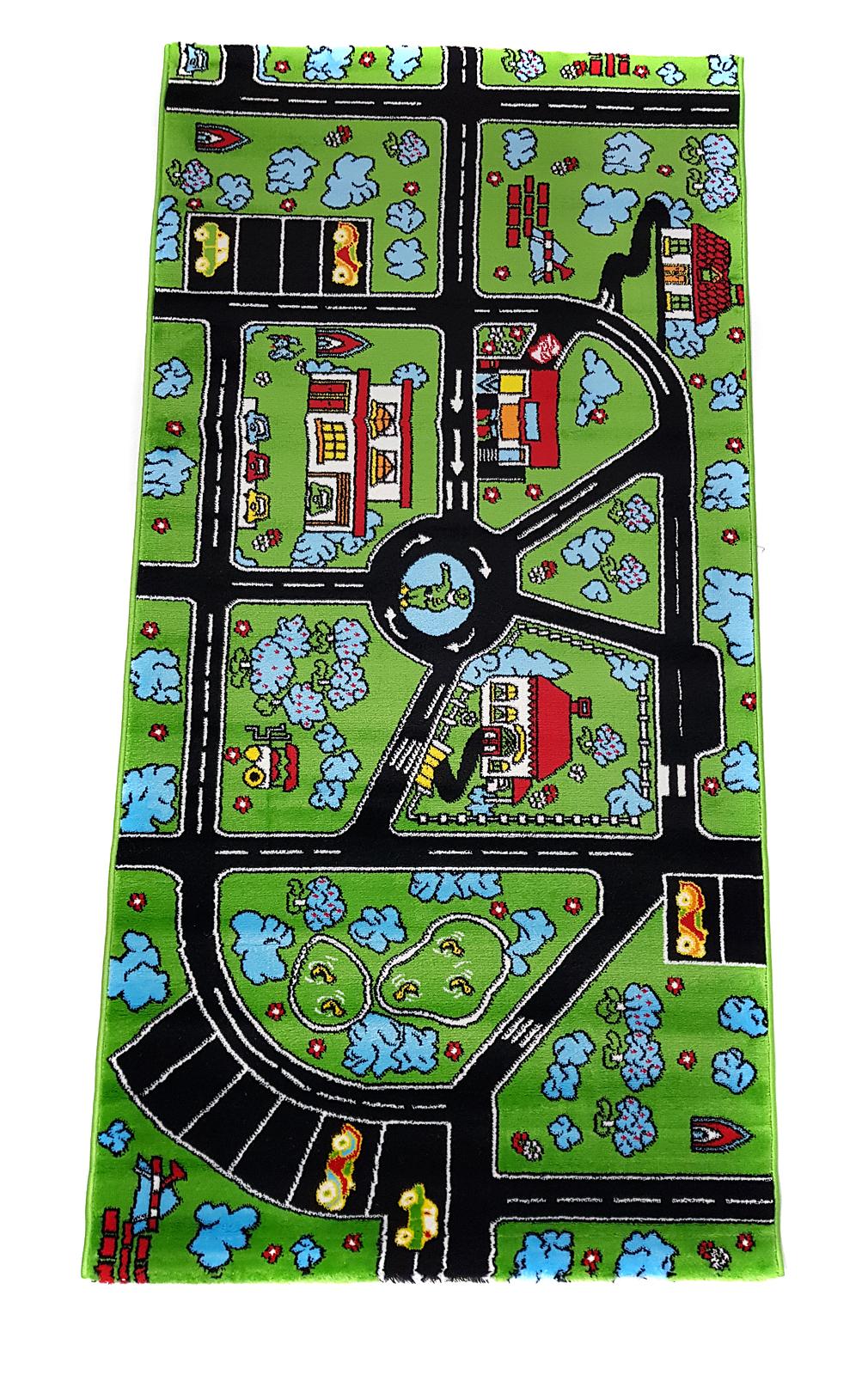 Дитячий килим із малюнком дороги Junix Green А670A