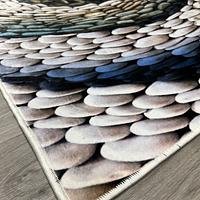 Універсальний килим на прогумованій основі Verda Stone Спираль из камней Білий E103