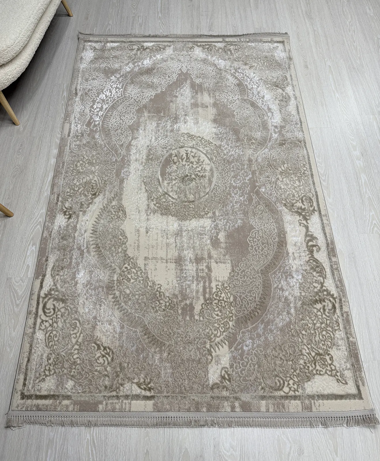 Килим з комбінованим ворсом и термоусадкой Glacia beige 08352A