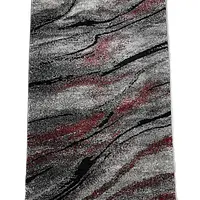Килим фризе з невисоким ворсом Macio сірий з червоним Gray/Red 04154A