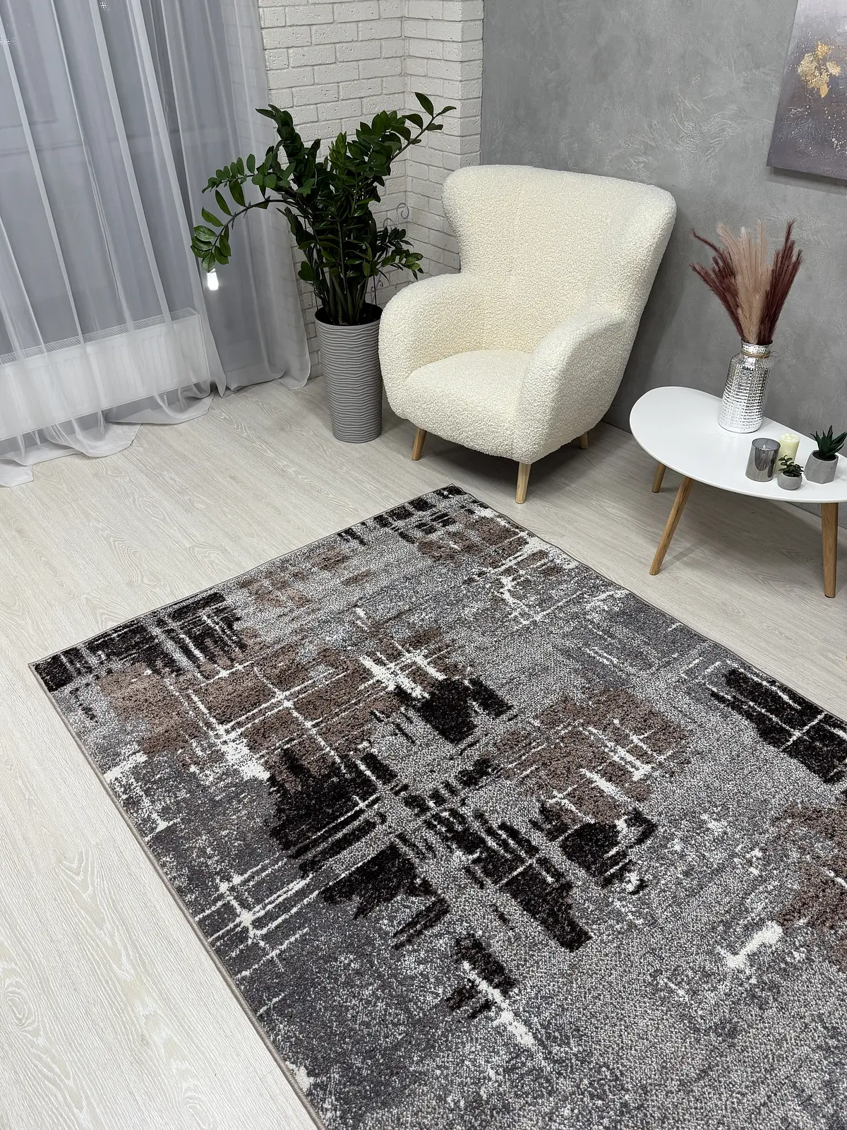 Килим з невисоким ворсом Mara сірий Gray 24037/123