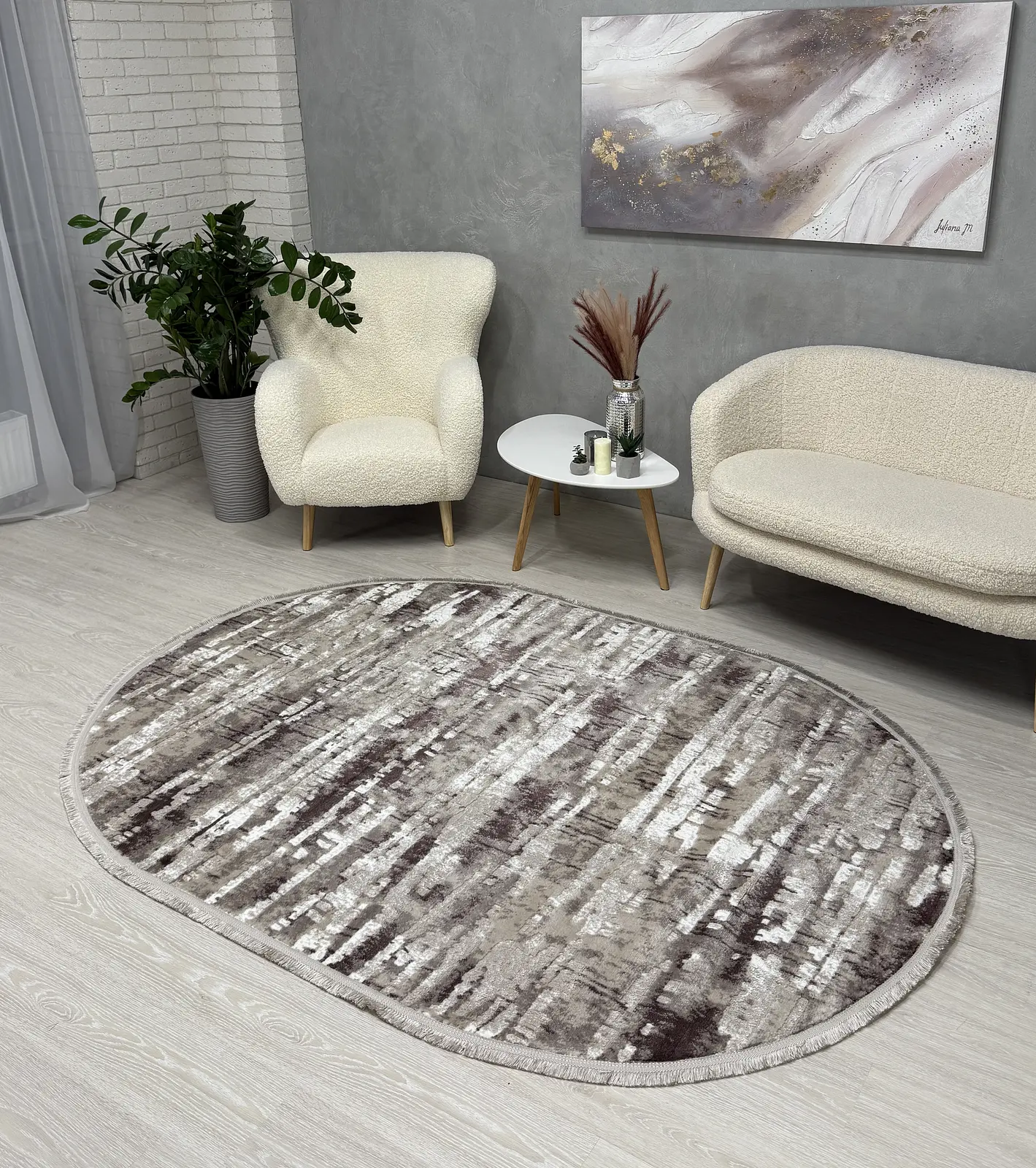 Килим з невисоким ворсом Vortex Бежевий з коричневим 2701B A.KAHVE / KREM