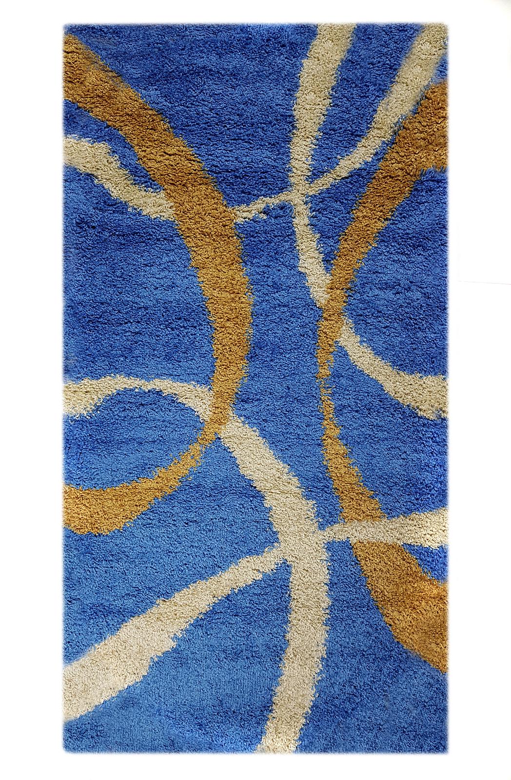 Пухнастий килим Plumis Lux BLUE 7368G
