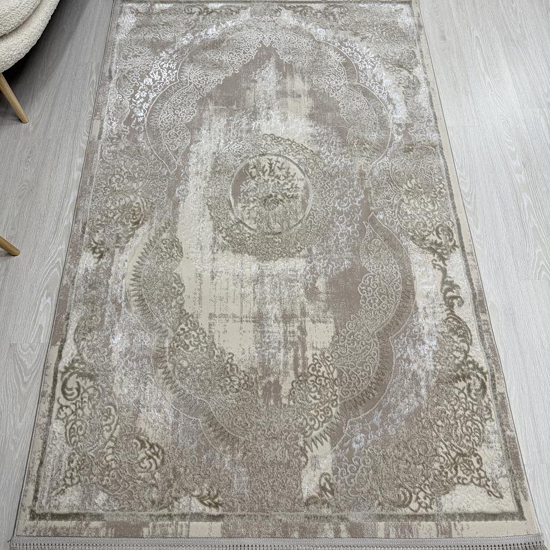 Килим з комбінованим ворсом и термоусадкой Glacia beige 08352A